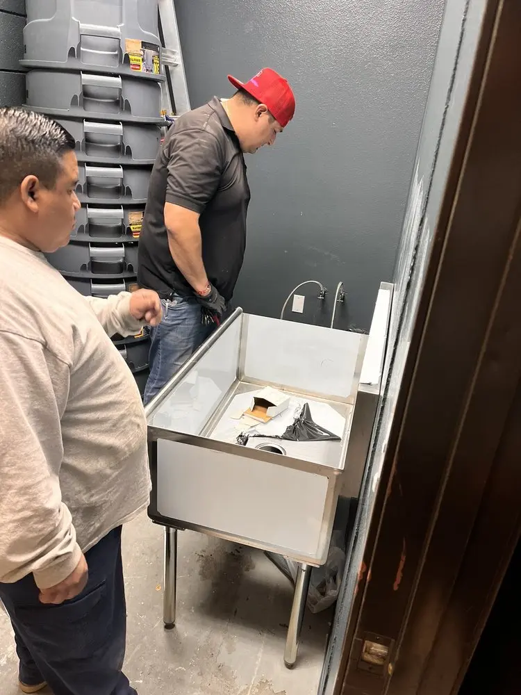 Commercial plumbing and sink installation in Lewisville